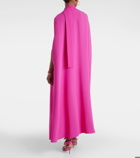Valentino VGold caped silk maxi dress