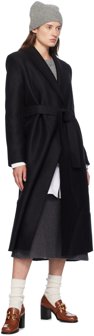 Harris Wharf London Black Shawl Collar Coat
