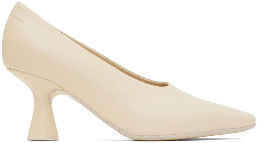 MM6 Maison Margiela Off-White 6-Stamp Heels MM6 Maison Margiela