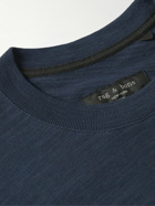 Rag & Bone - Logo-Embroidered Slub Cotton-Jersey T-Shirt - Blue