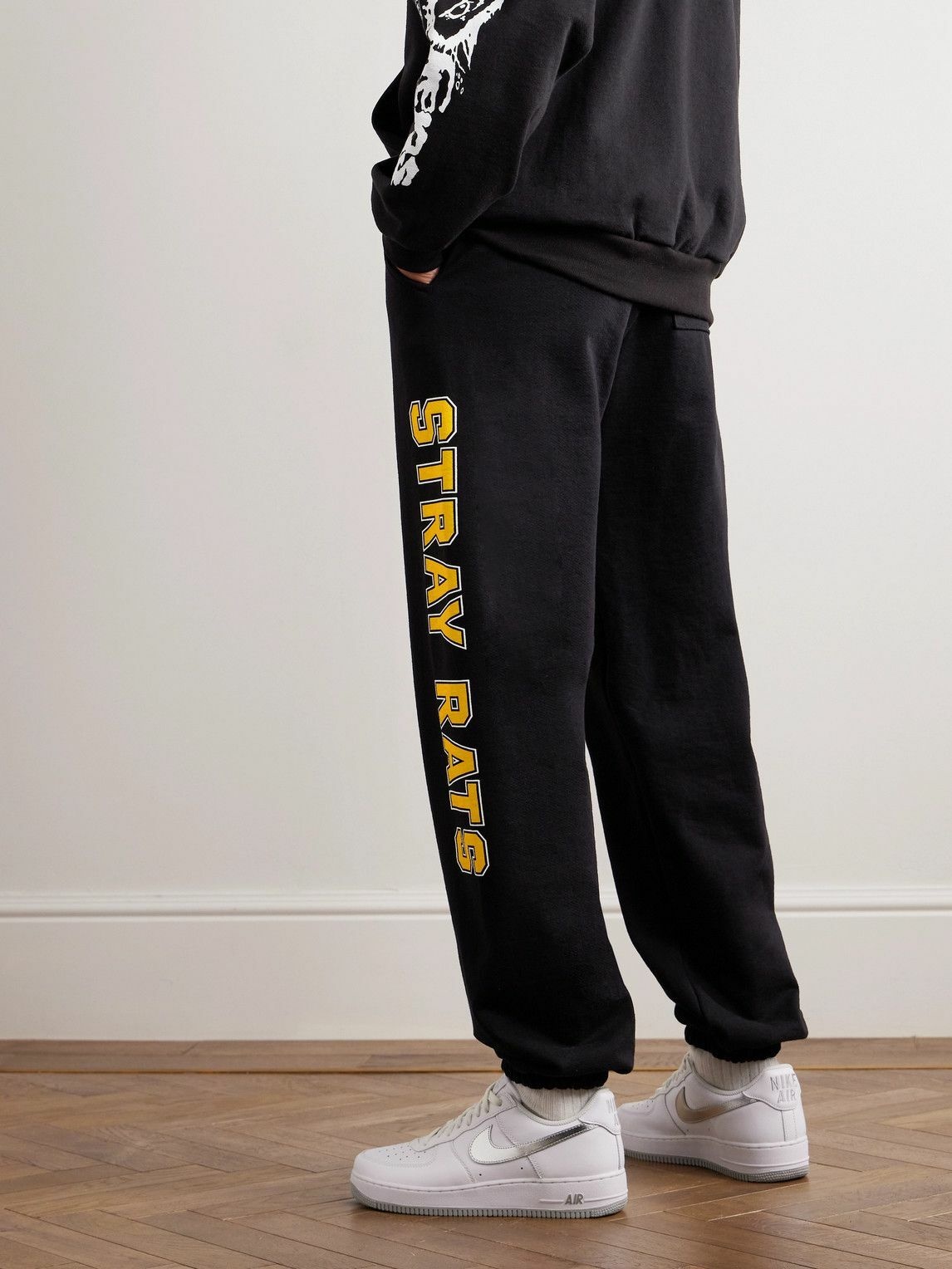Stray Rats - Miami Tapered Logo-Print Cotton-Jersey Sweatpants - Black