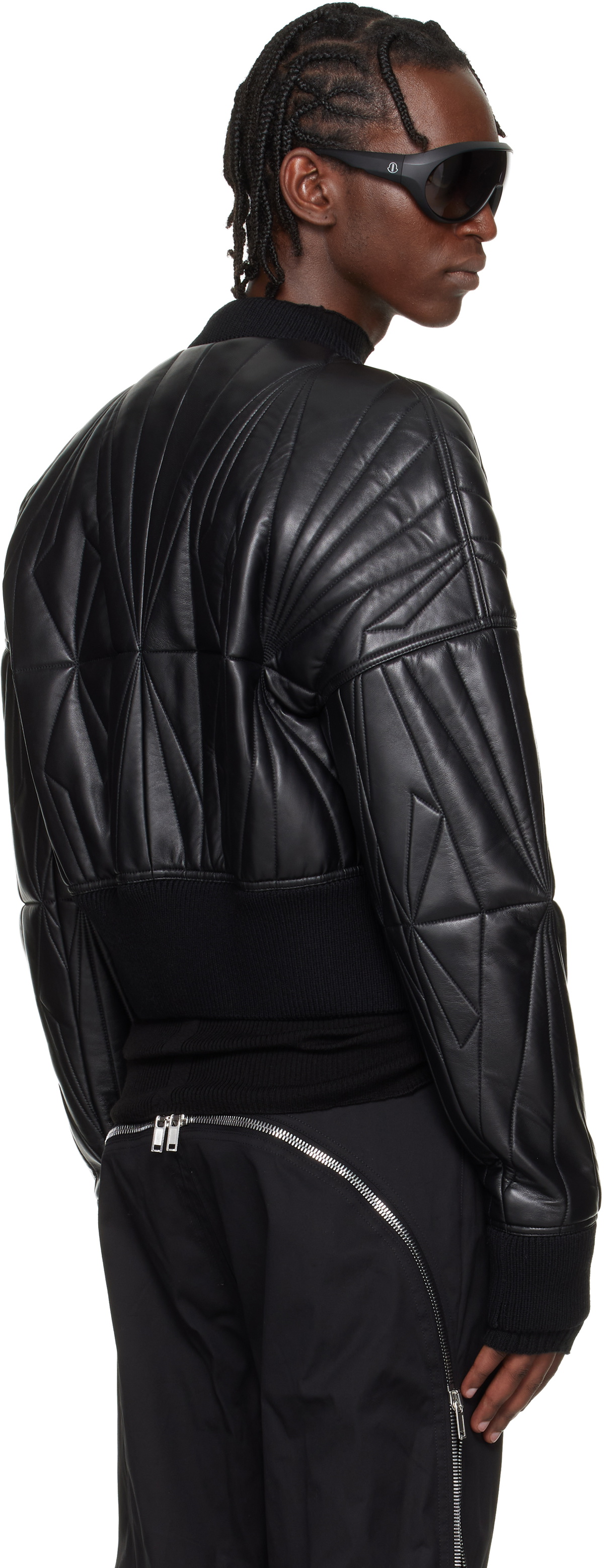 Rick Jacket Rick Owens Moncler + Rick Owens Black Geocamo Cropped Flight Jacket ...