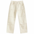 Uniform Bridge Men's Double Knee Denim Pants in Natural
