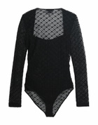 Ganni Womens Bodysuit in Black