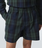 JW Anderson Checked cotton seersucker shorts
