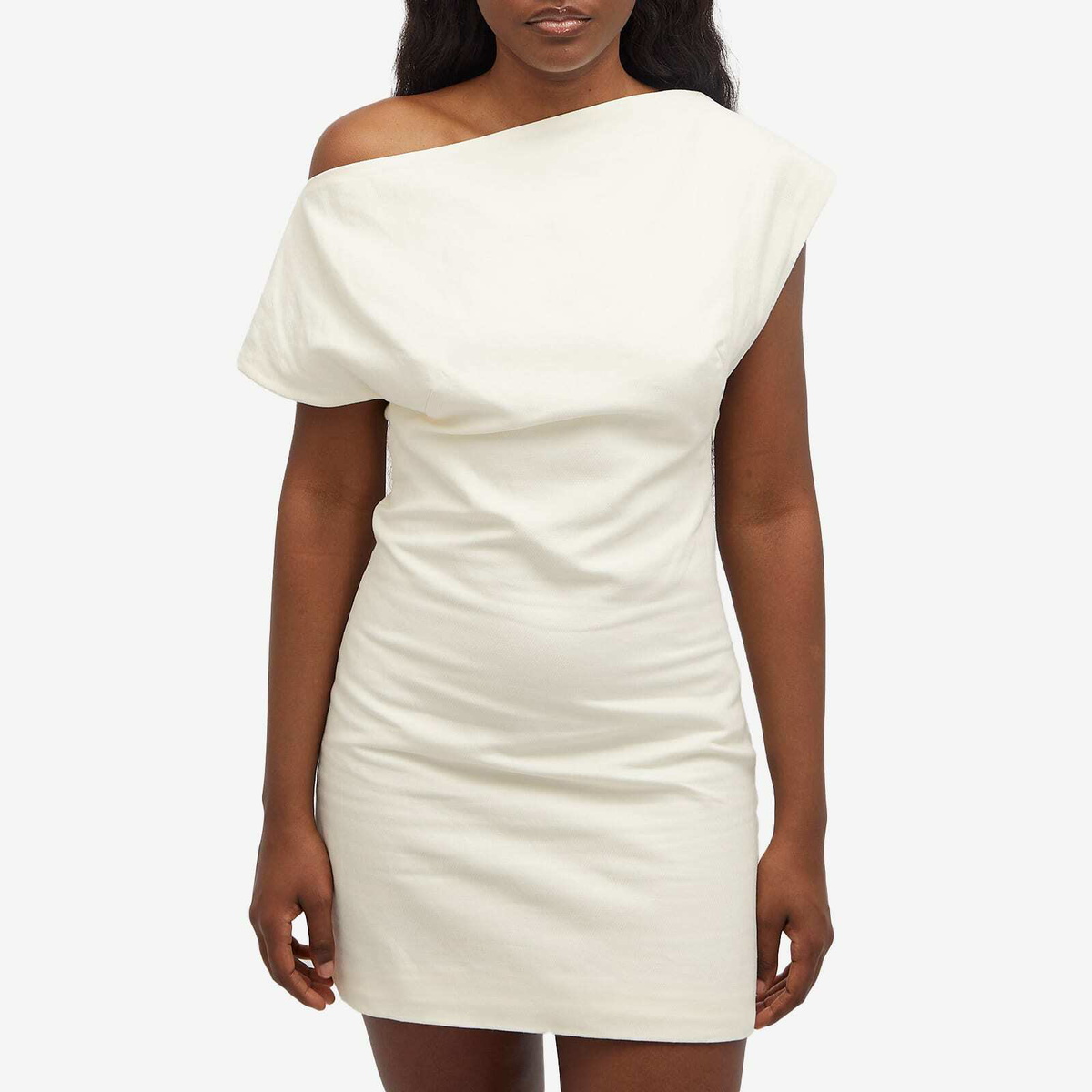 ST. Agni Women's Asymmetric Mini Dress in Ivory St. Agni