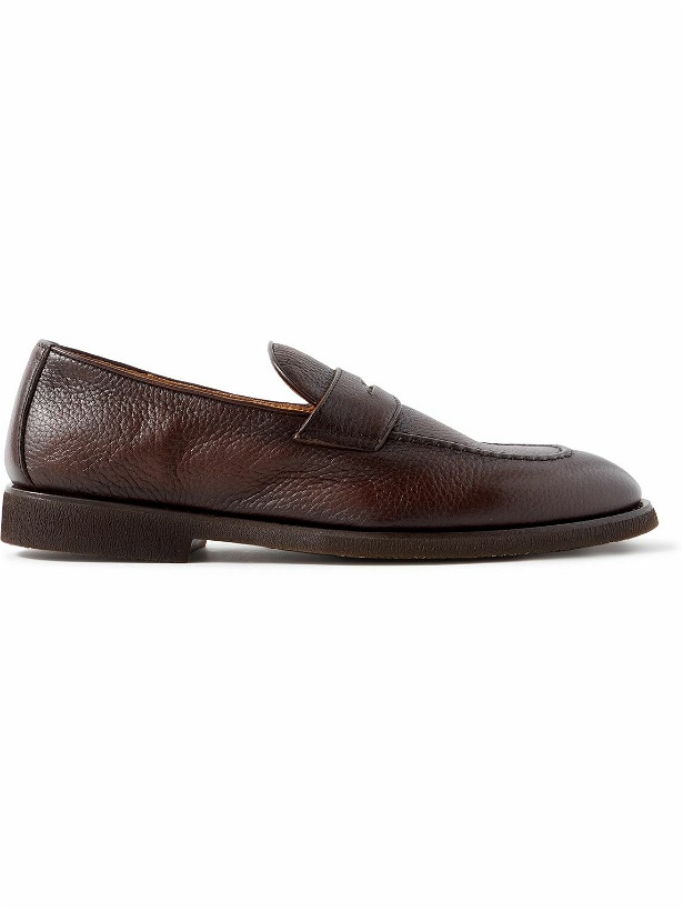 Photo: Brunello Cucinelli - Full-Grain Leather Penny Loafers - Brown
