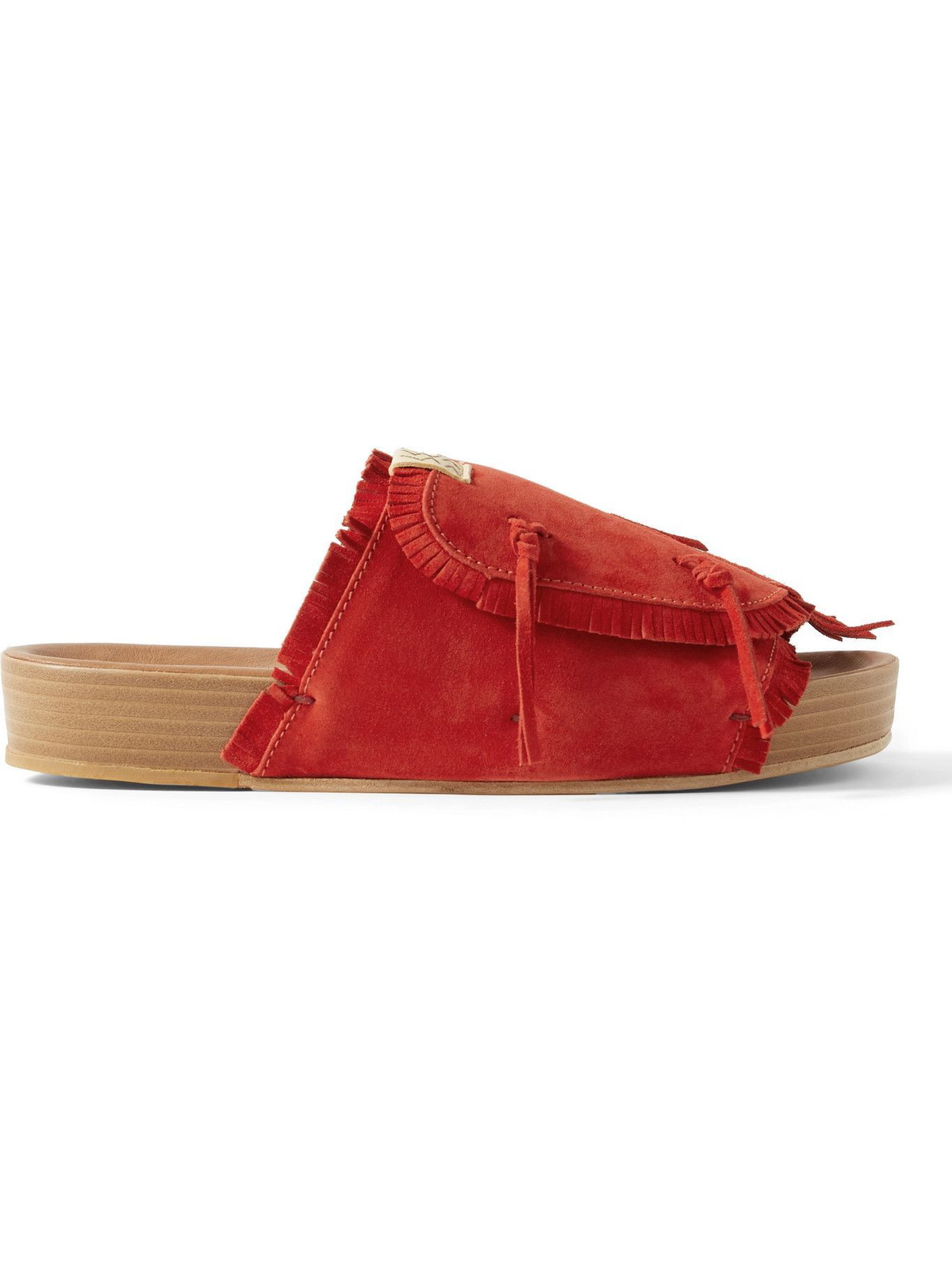 Photo: VISVIM - Christo Shaman-Folk Fringed Suede Sandals - Red