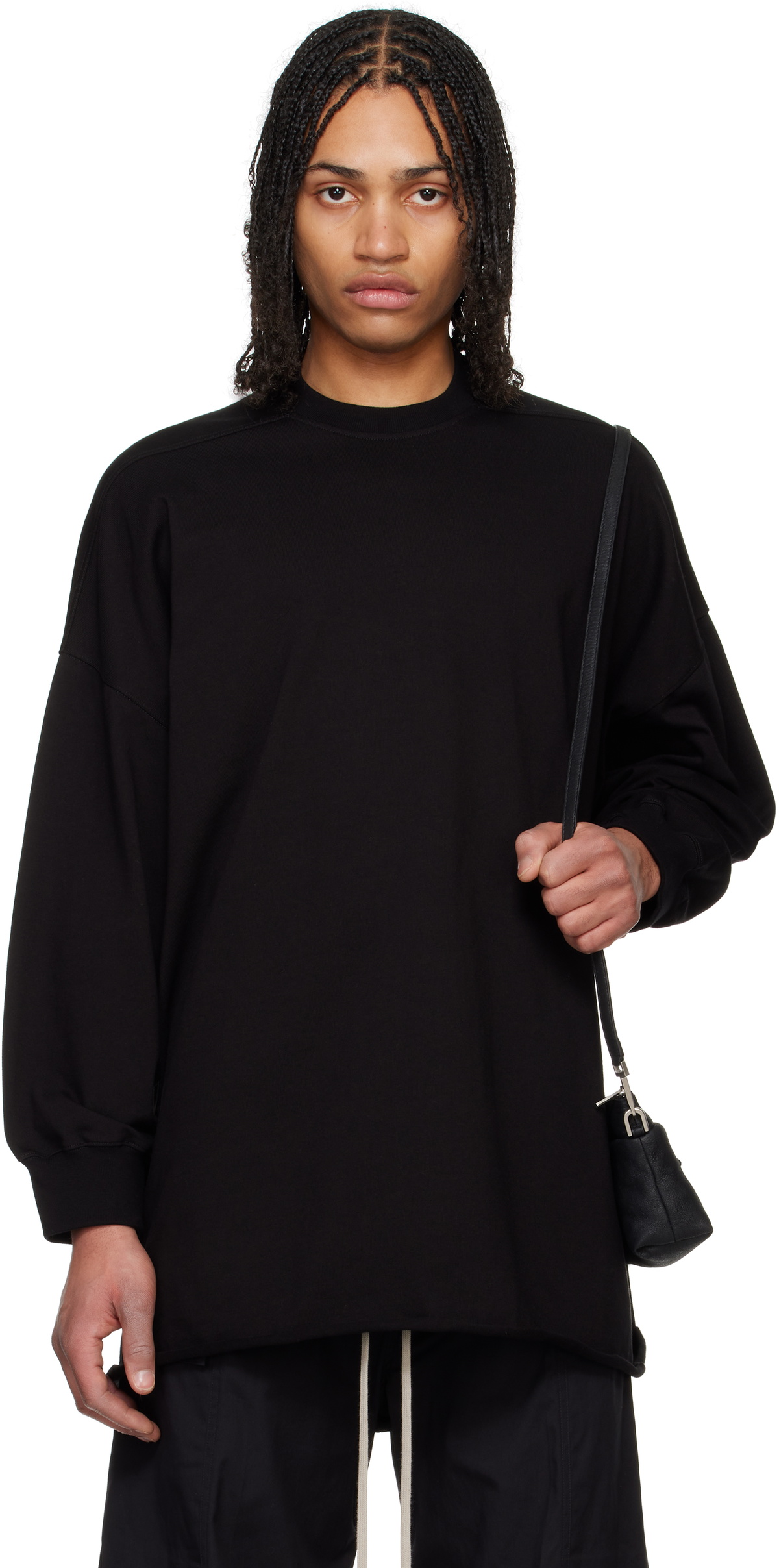 Rick Owens Black Hollywood Tommy LS Sweatshirt Rick Owens