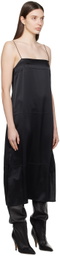 KHAITE Black Sicily Midi Dress