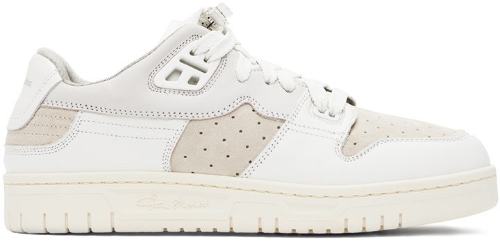 Photo: Acne Studios White & Beige Low Top Leather Sneakers