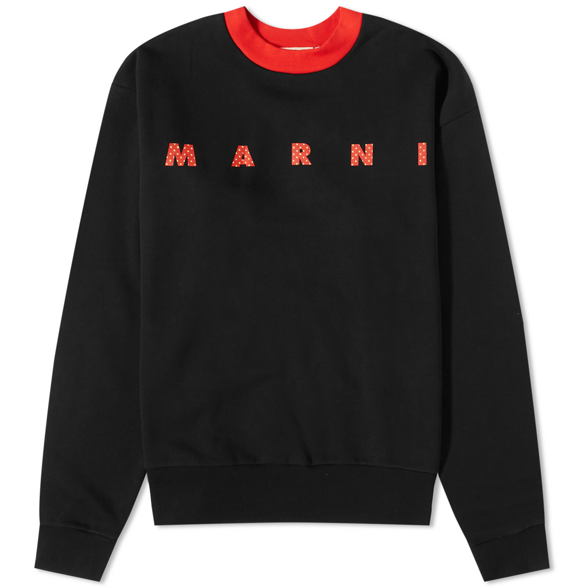 Marni Men's Logo Crew Sweatshirt in Black Marni