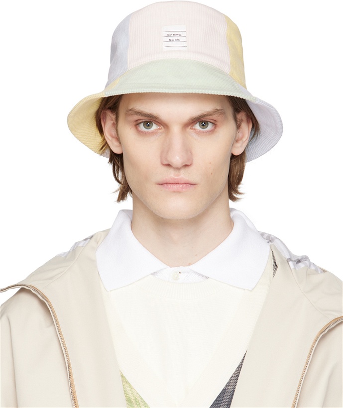 Photo: Thom Browne Multicolor Logo Patch Bucket Hat