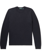 Incotex - Honeycomb-Knit Virgin Wool Sweater - Blue