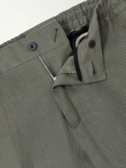 Kiton - Tapered Linen Trousers - Green