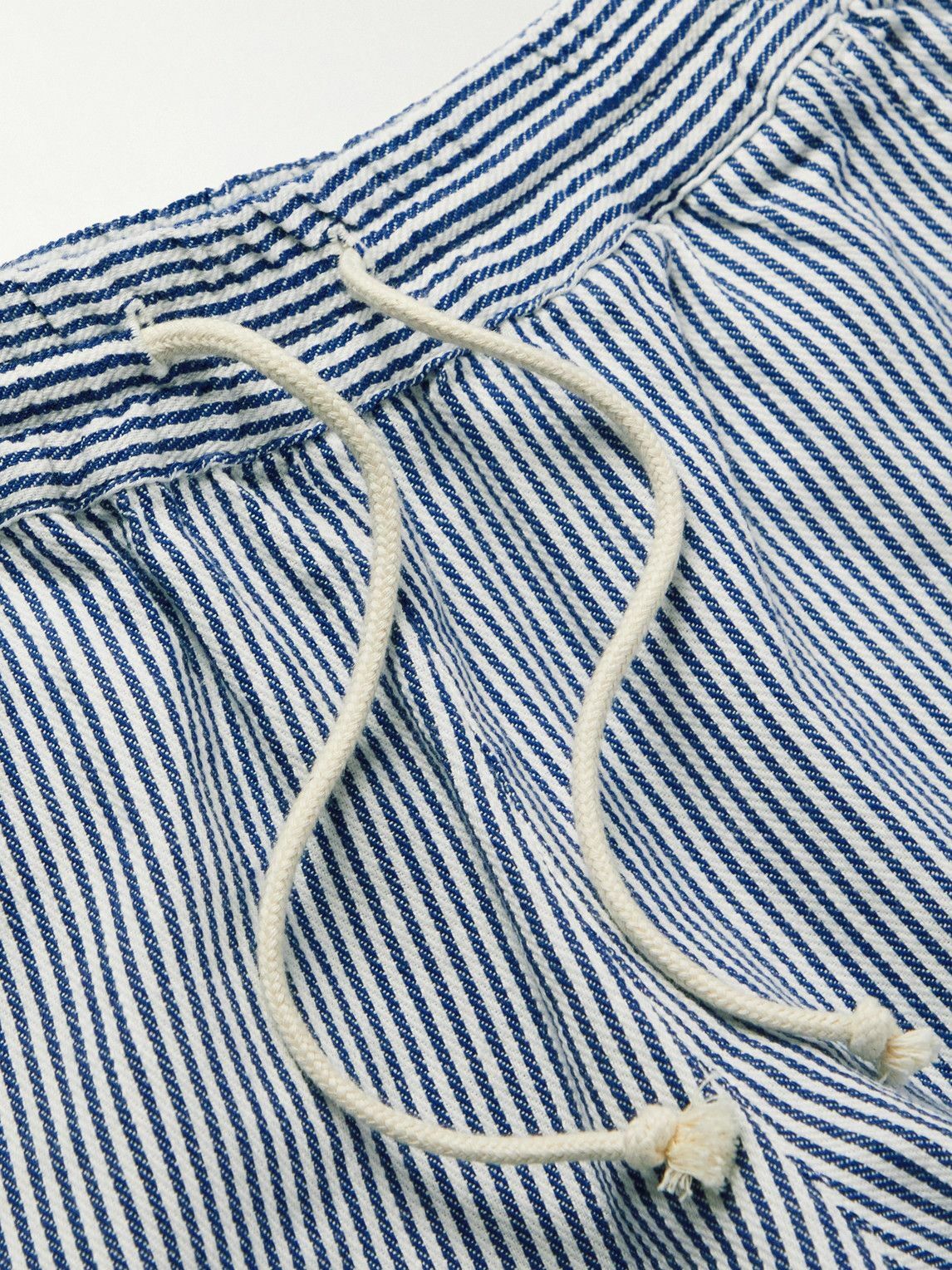 La Paz - Pestana Straight-Leg Striped Linen Drawstring Shorts - Blue
