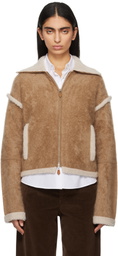 Guest in Residence Tan Grizzly Bomber Jacket