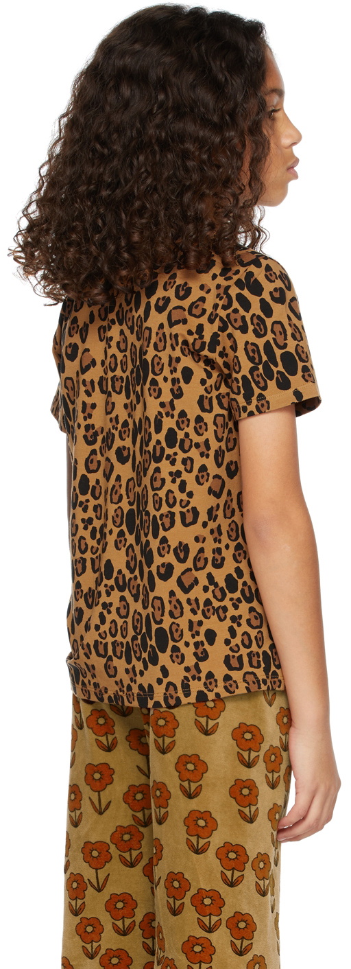 Mini Rodini Kids Tan Basic Leopard T-Shirt