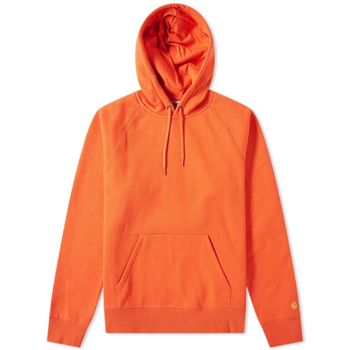 Photo: Carhartt Hooded Chase Sweat Pepper & Gold