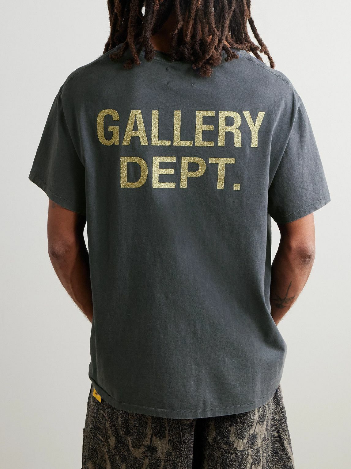 Gallery Dept. - Horrors Glittered Printed Cotton-Jersey T-Shirt - Gray