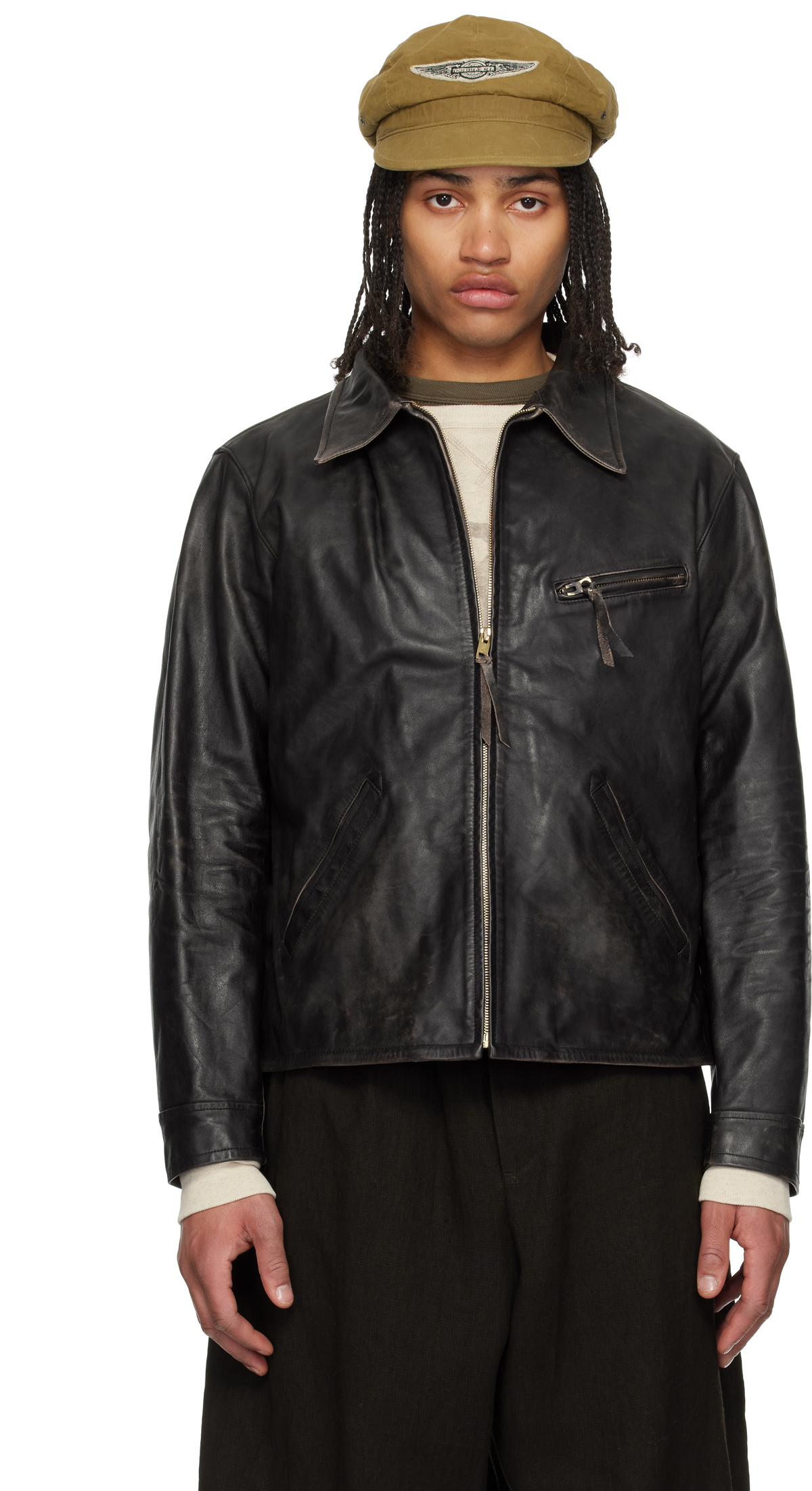 RRL Brown Roughout Suede Western Shirt Leather Jacket RRL