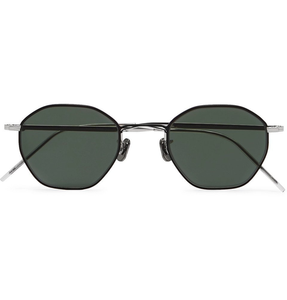 Eyevan 7285 - Octagonal-Frame Gunmetal and Silver-Tone Sunglasses - Gray