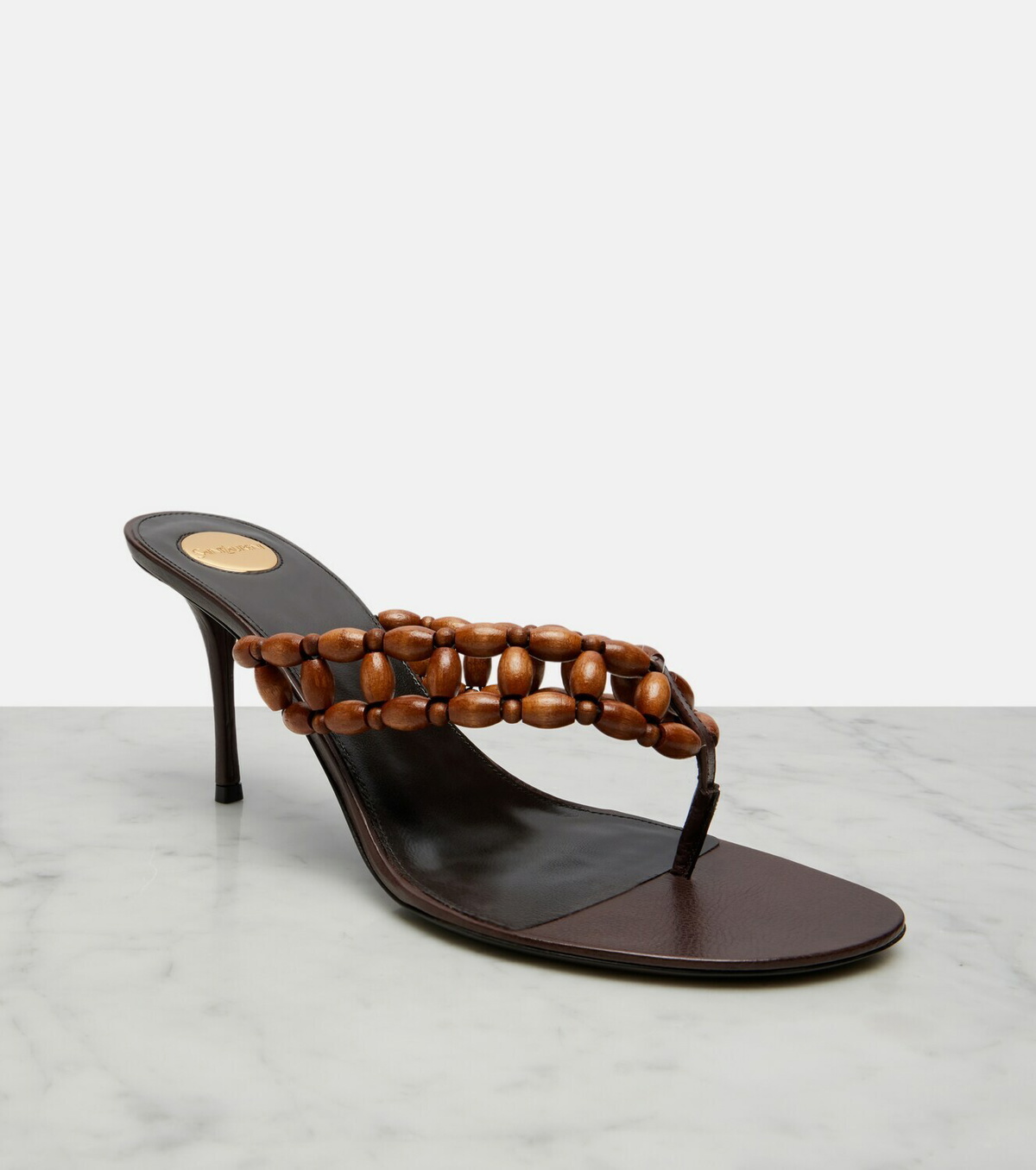 Saint Laurent Zine beaded thong sandals
