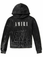 AMIRI - Logo-Print Cotton-Jersey Hoodie - Black