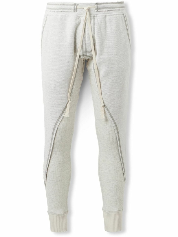 Photo: Greg Lauren - Slim-Fit Panelled Cotton-Jersey Sweatpants - Neutrals