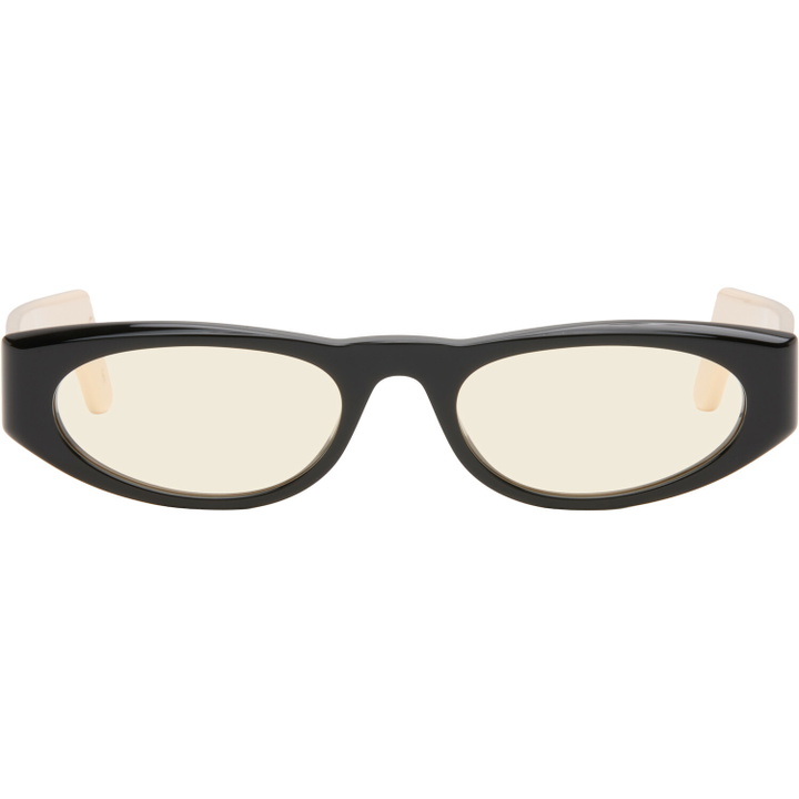 Photo: Valentino Black & Beige Geometric Acetate Sunglasses