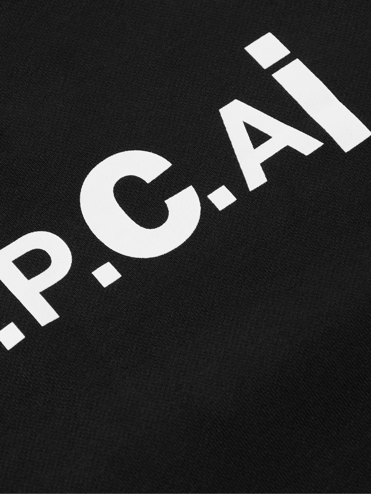 A.P.C. - Sacai Tani Logo-Print Mélange Loopback Cotton-Jersey