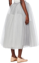 Molly Goddard Gray Ula Midi Skirt