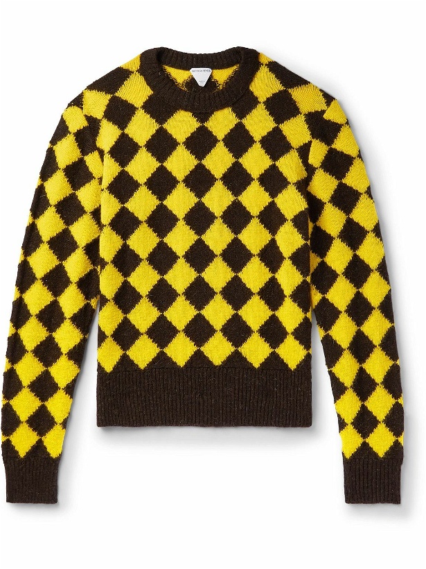 Photo: Bottega Veneta - Logo-Appliquéd Argyle Intarsia Wool Sweater - Yellow