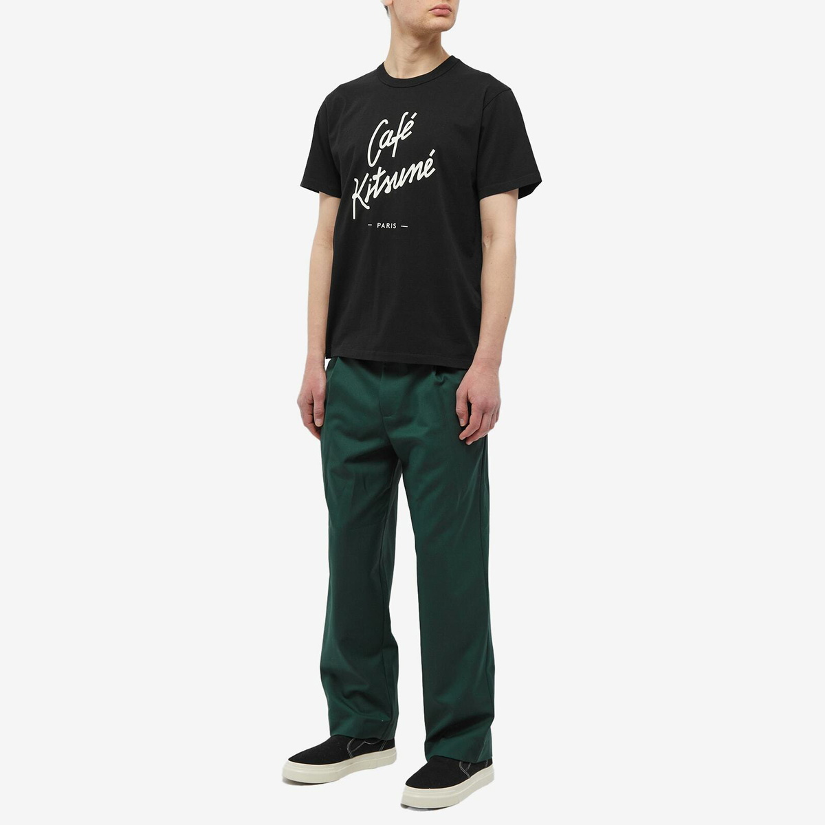 Maison Kitsuné Men's Cafe Kitsune Classic T-Shirt in Black