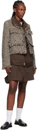 sacai Brown Tweed Denim Jacket