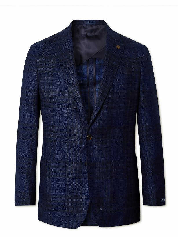Photo: Peter Millar - Checked Wool and Silk-Blend Blazer - Blue