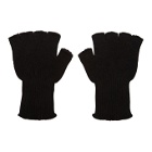 The Elder Statesman Black Cashmere Heavy Fingerless Gloves