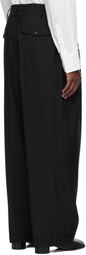 SOSHIOTSUKI Navy 3 Tuck Wide Trousers