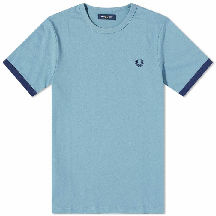 Photo: Fred Perry Authentic Men's Ringer T-Shirt in Ash Blue