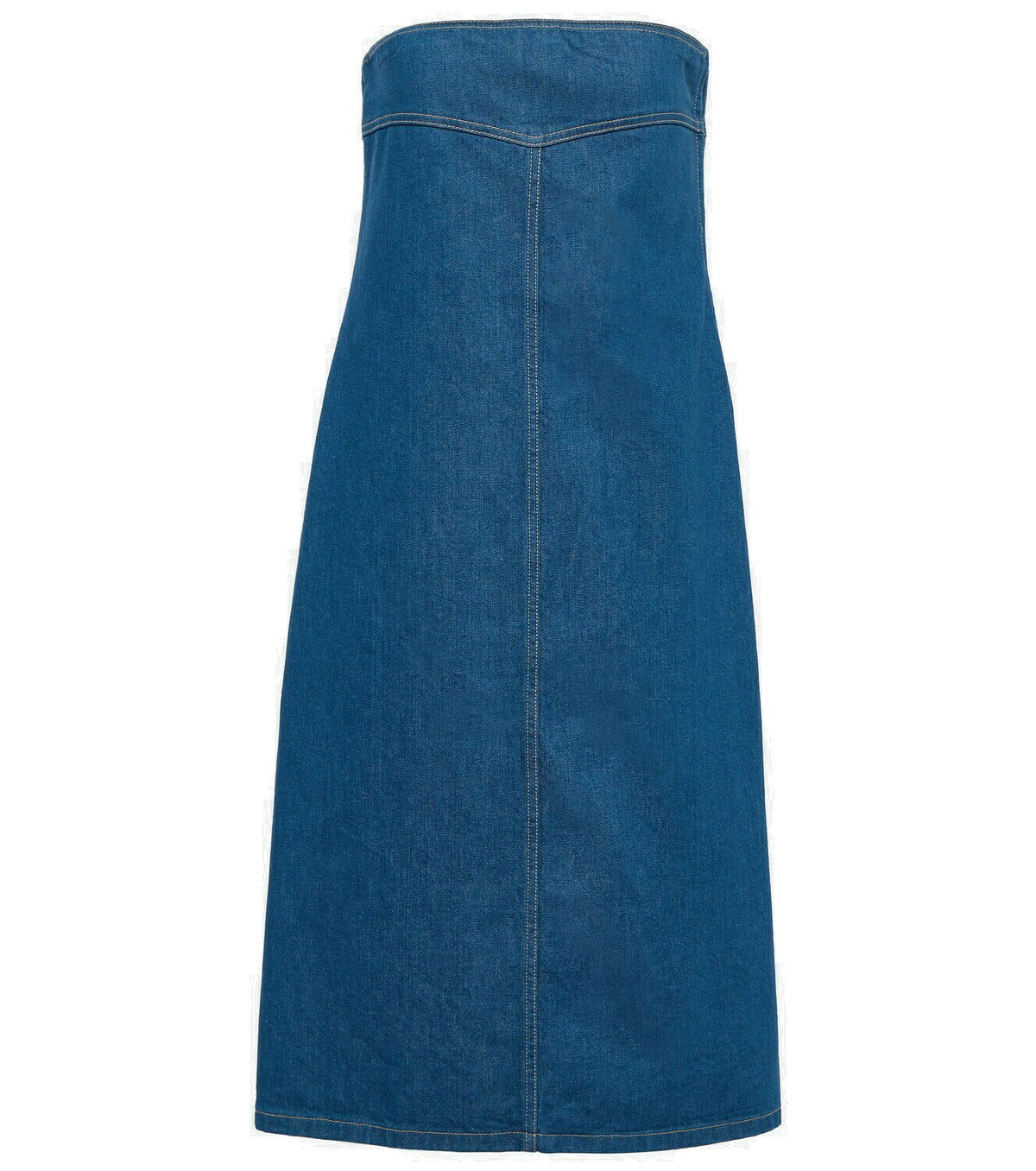Ferragamo Strapless denim midi dress Salvatore Ferragamo