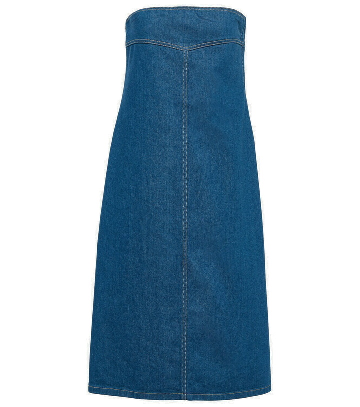 Photo: Ferragamo Strapless denim midi dress