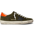 Golden Goose - Superstar Distressed Suede and Leather Sneakers - Green