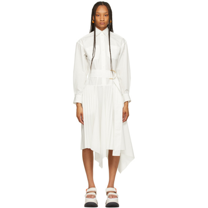 Photo: JW Anderson White Pleated D-Ring Dress