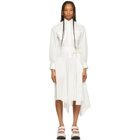 JW Anderson White Pleated D-Ring Dress