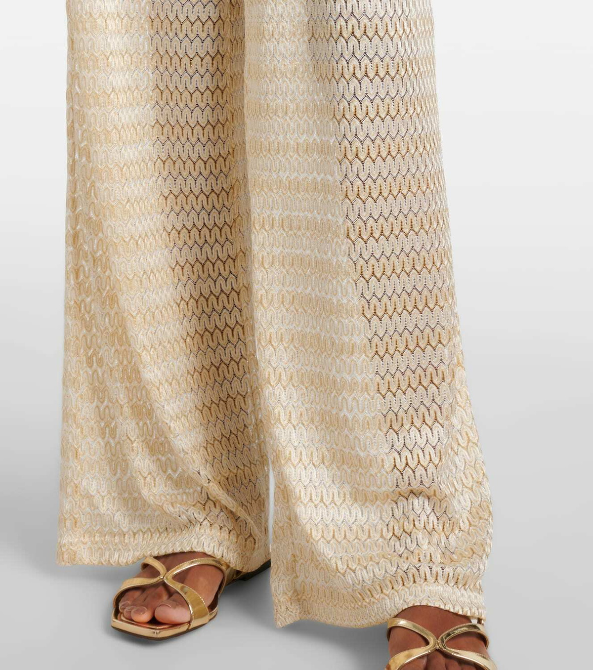 Melissa Odabash Viv knitted strapless lamé jumpsuit