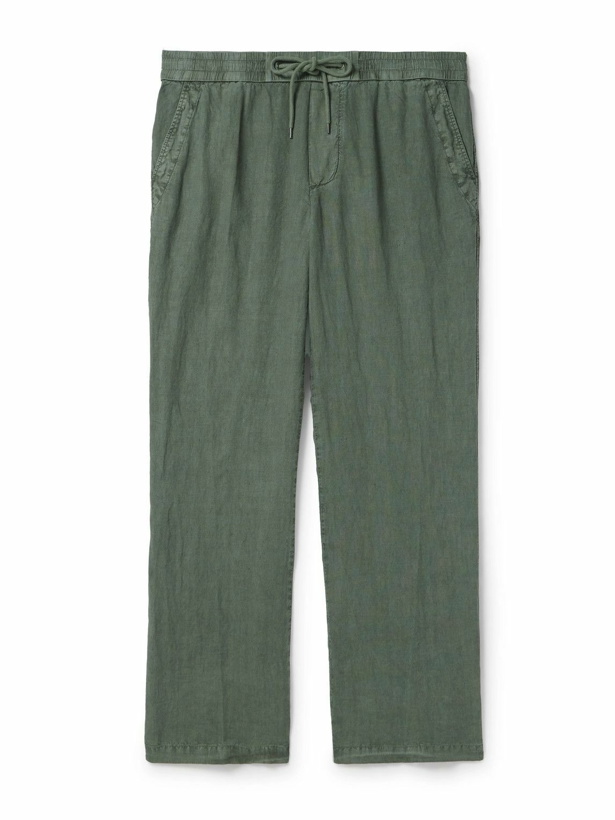 Photo: James Perse - Straight-Leg Garment-Dyed Linen Drawstring Trousers - Green