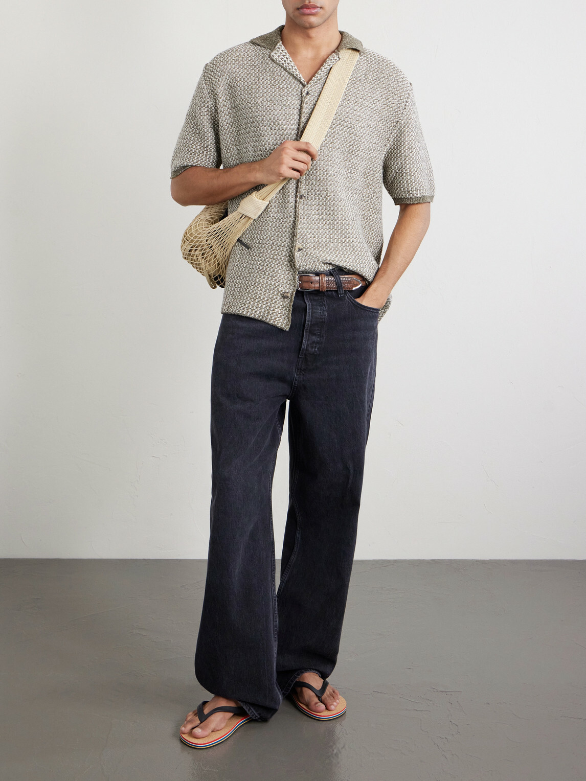 Inis Meáin - Tonnta Camp-Collar Linen, Cotton and Cashmere-Blend Shirt - Green