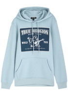 True Religion Logo Hooded Jersey Sweatshirt Blue