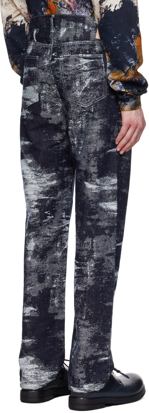 TAAKK Navy Jacquard Jeans