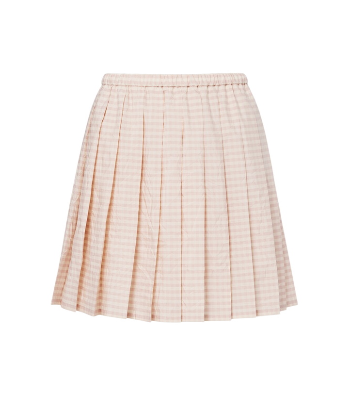 Photo: Moncler Checked pleated cotton-blend miniskirt